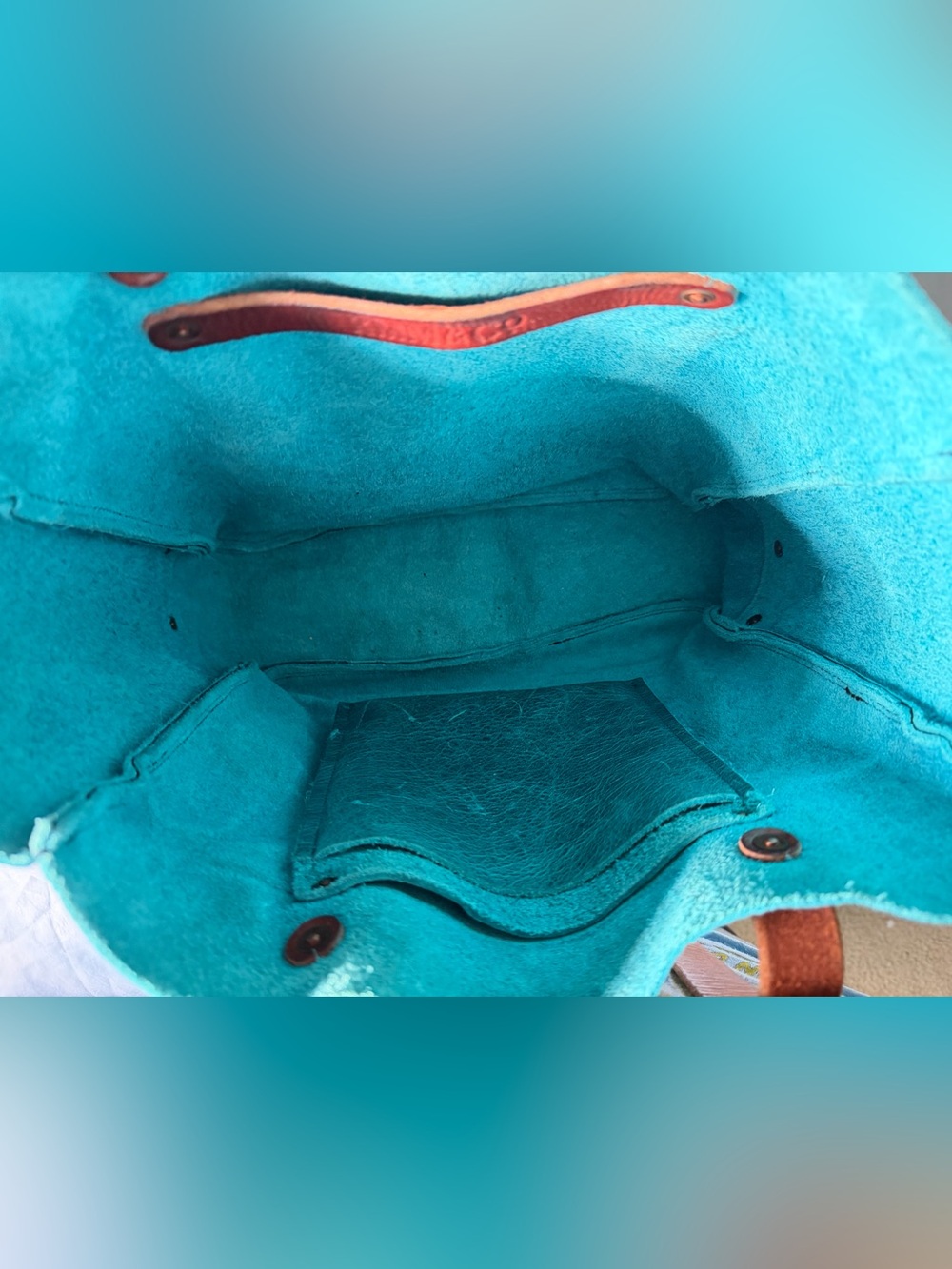 KMM and Co Carryall Tote in petrol blue bison - Picture 8 of 16